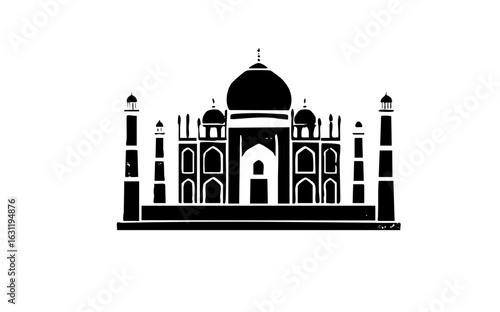 Vector Minimalist vector of a historic mausoleum landmark.