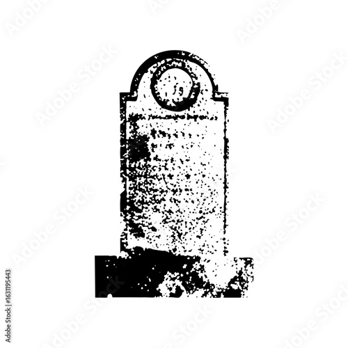 Vector Vintage tombstone with number five.
