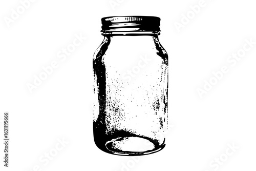 Vector Detailed of a glass bottle with a metal cap.