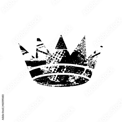 Vector Distressed crown with a grunge texture.
