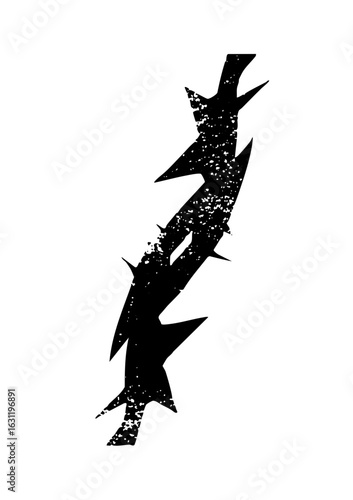 Vector Abstract barbed wire with distressed texture.