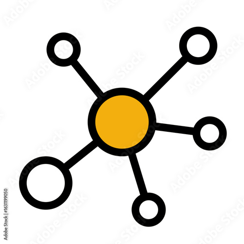 Biochemical Structure Icon from Science Collection (Outline Color Lineal Style)