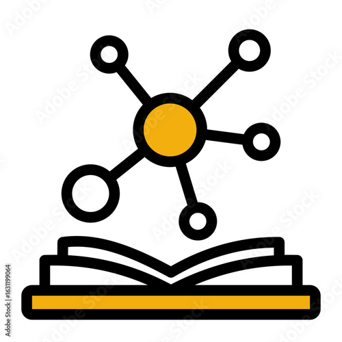 Scientific Literature Book Icon from Science Collection (Outline Color Lineal Style)