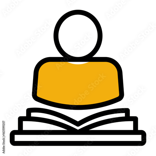 Scientific Researcher Avatar Icon from Science Collection (Outline Color Lineal Style)