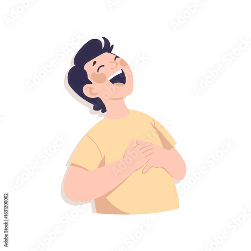 A person who is laughing out loud