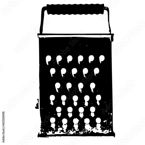 Vector Black grater with multiple holes and handle.