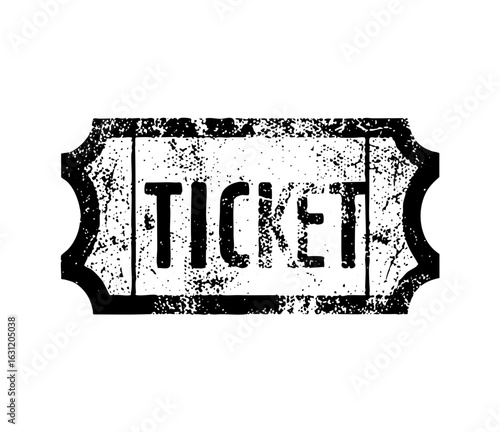 Vector Vintage ticket with bold text .