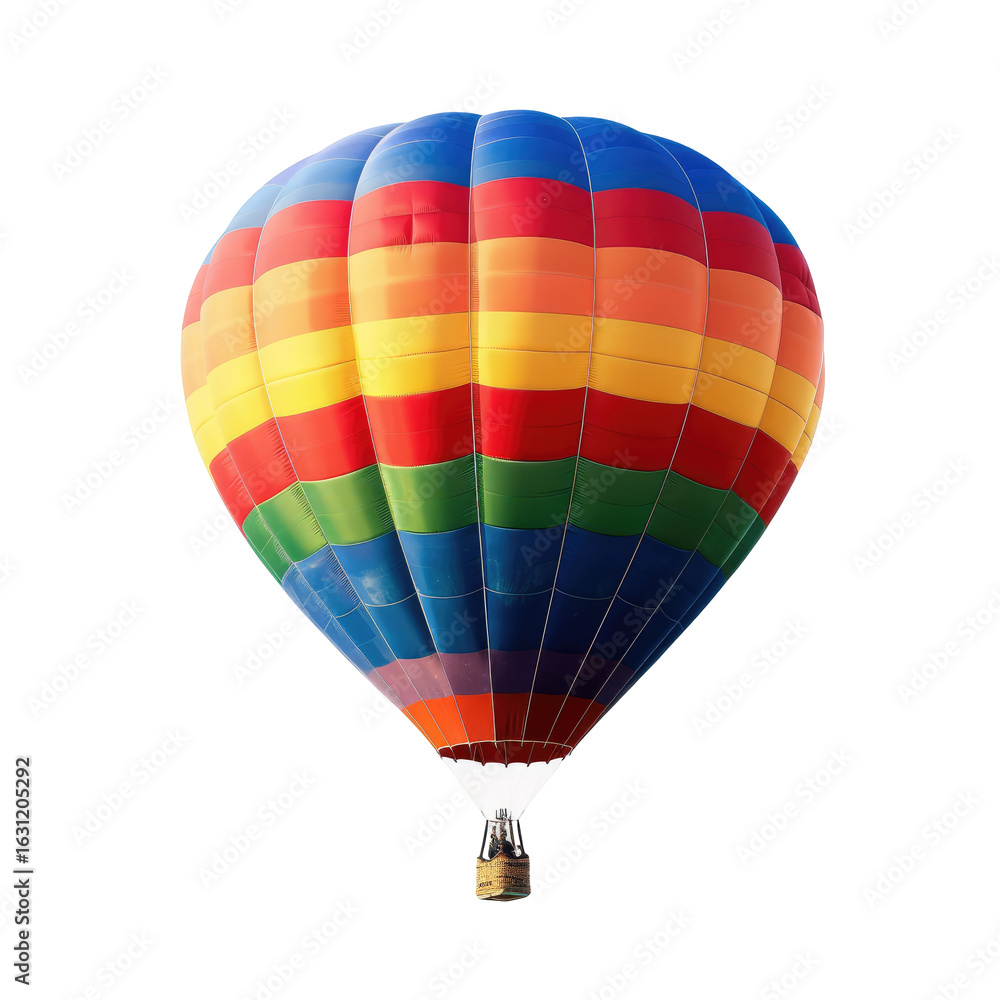 Naklejka premium Colorful hot air balloon against black background
