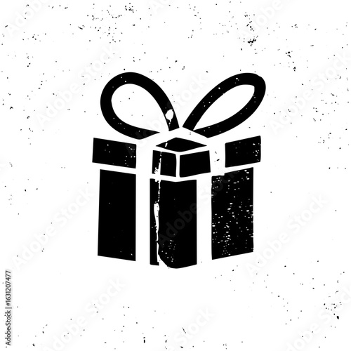 Vector Black gift box with ribbon