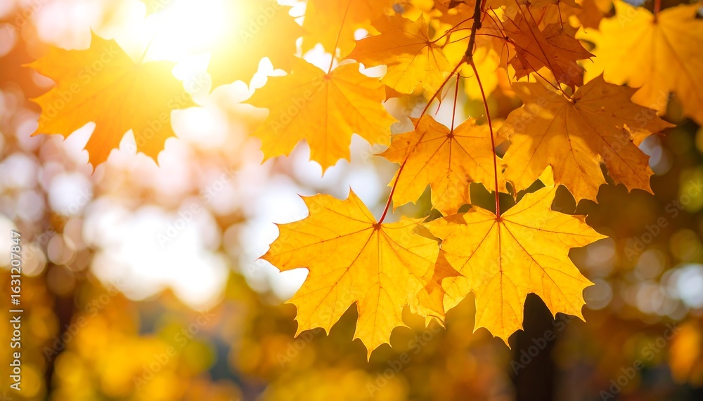 Obraz premium Autumn leaves bathed in sunlight (1)