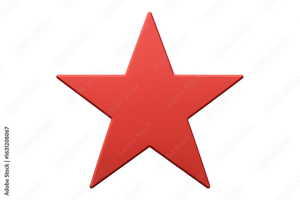 Red five-pointed star symbolizing achievement and quality, isolated on a transparent background for easy integration into various designs Red five-pointed star symbolizing achievement and quality, isolated on a transparent background for easy integration into various designs