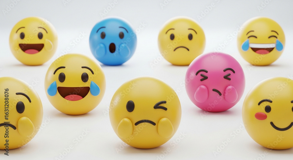 Obraz premium set of smiley faces
