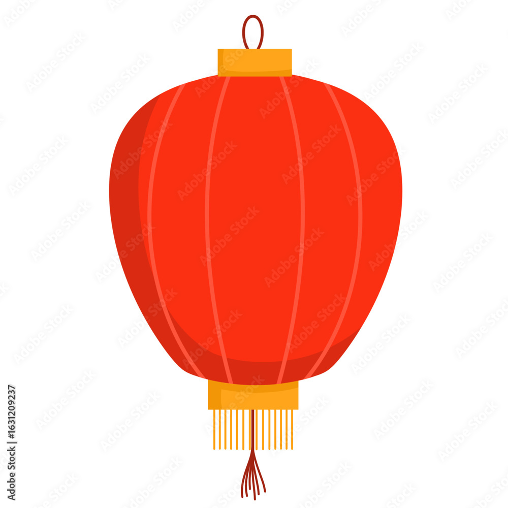 Obraz premium Hand Drawn Chinese New Year Decoration Lantern Cute Red Illustration