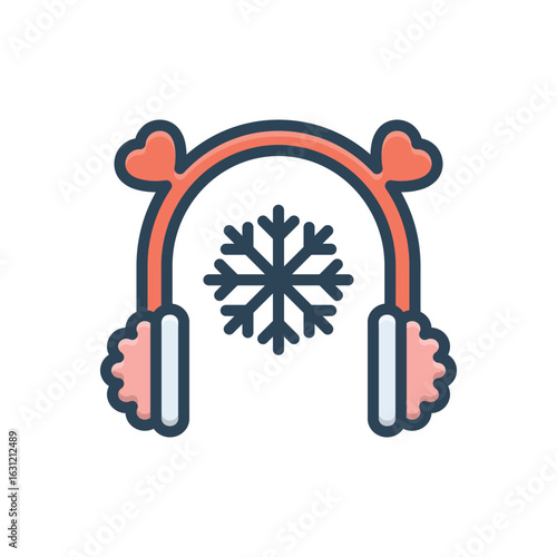 Color illustration icon for earmuffs