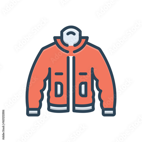 Color illustration icon for jacket