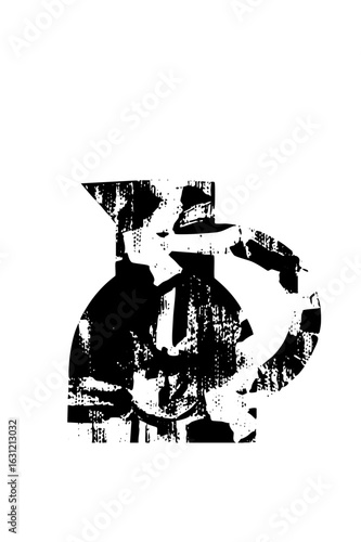 Vector Stylized of a man with a hat and revolver.