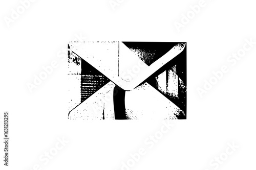 Vector Abstract black envelope with a modern geometric .