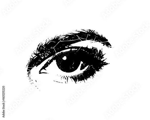 Vector Intricate eye with expressive lashes