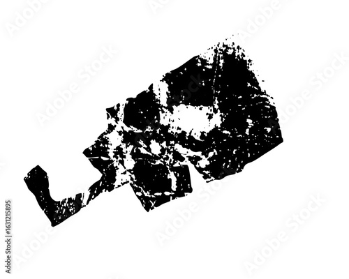 Vector Abstract distressed rectangular shape with a protruding element.