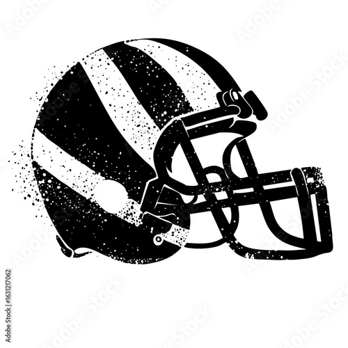 Vector Striking black and white football helmet .