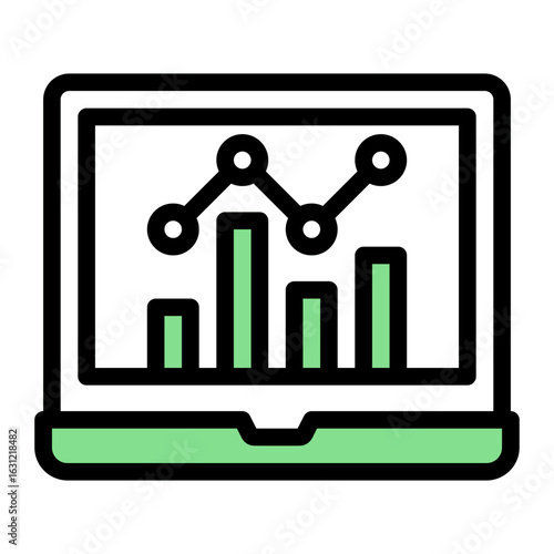 Business Analytics Dashboard Icon from Training Collection (Outline Color Lineal Style)