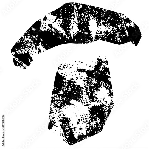 Vector Stylized facial hair featuring a mustache and beard.