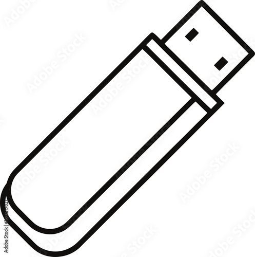 Usb flash drive icon isolated on transparent background