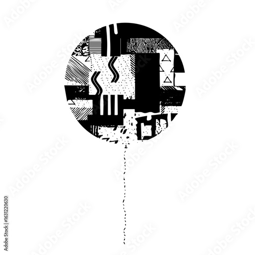 Vector Urban cityscape within a balloon shape.