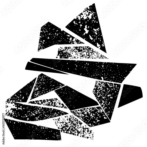 Vector Abstract shattered fragments create a dynamic distressed .