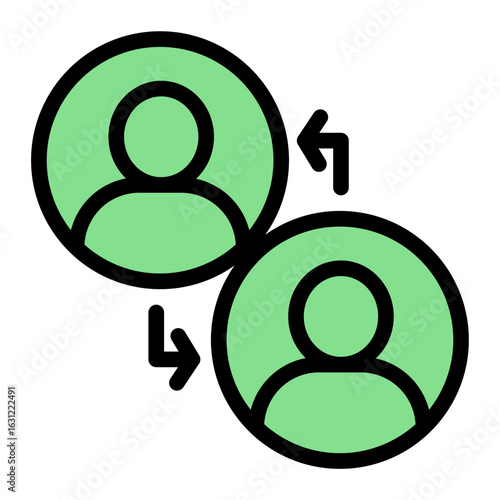 Business Recruitment Rotation Icon from Training Collection (Glyph Color Lineal Style)