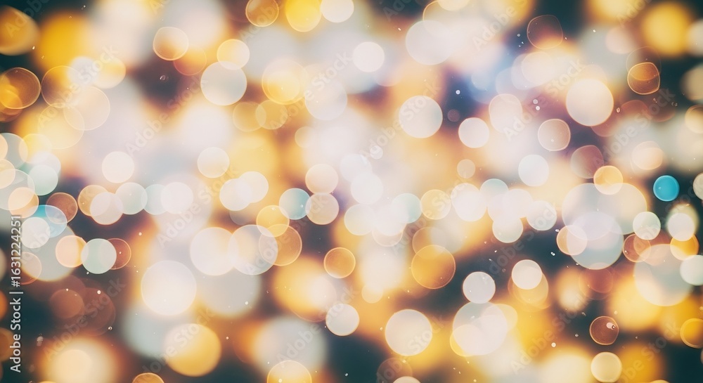 Fototapeta premium Abstract bokeh lights background, celebratory, festive mood, blurred lights for holiday and party celebrations