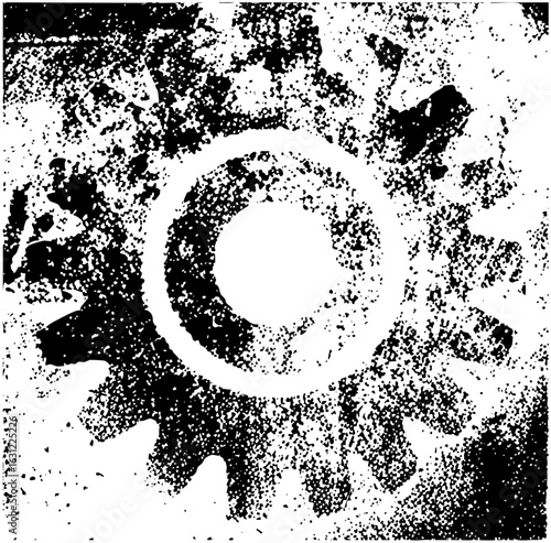 Vector Interlocking Gears with Central Circle