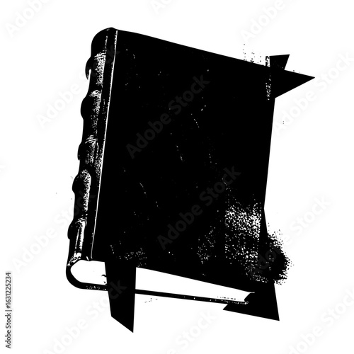 Vector Vintage book with decorative spine and open pages.