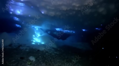 Wallpaper Mural Bioluminescent lake at night Torontodigital.ca