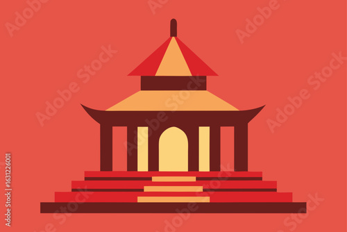temple or shrine in center of village square