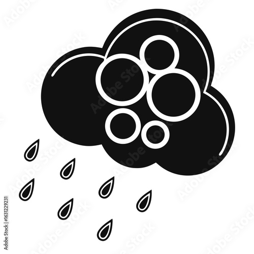 Hail and Rain Cloud Weather Forecast Icon