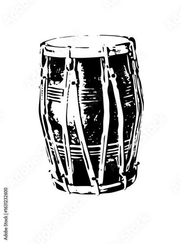Vector Detailed of a traditional percussion drum.