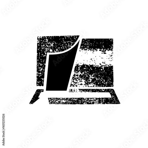 Vector Abstract checkmark with distressed texture.