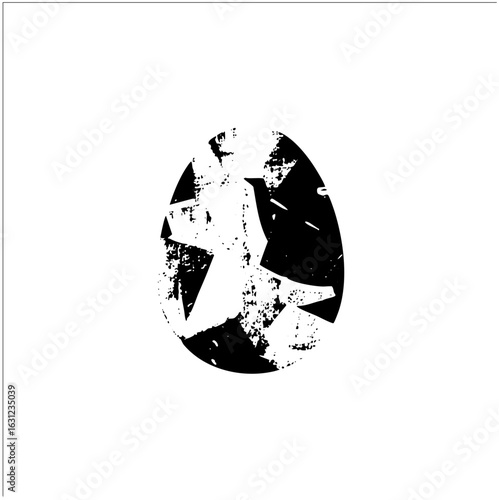 Vector Abstract cracked egg shape .