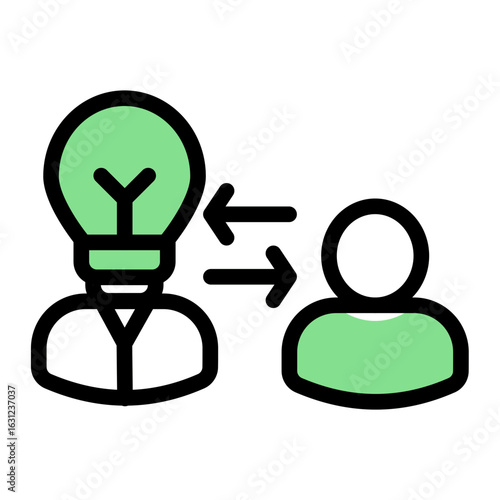 Educational Development Mentor Icon from Mentoring Collection (Outline Color Lineal Style)