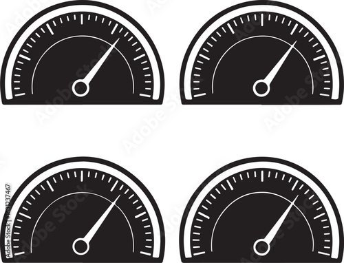 Performance Indicator Gauge Icons Set