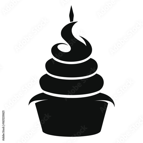 title Cupcake Silhouette keywords cupcake silhouette sweet treat pastry baked goodies dessert tasty delicious yum yummy food snack confection