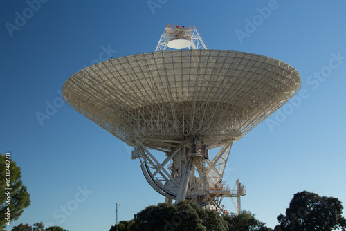 Fototapeta Naklejka Na Ścianę i Meble -  Deep space communication antenna located located in the satellite ground station of Robledo de Chavela, Madrid.