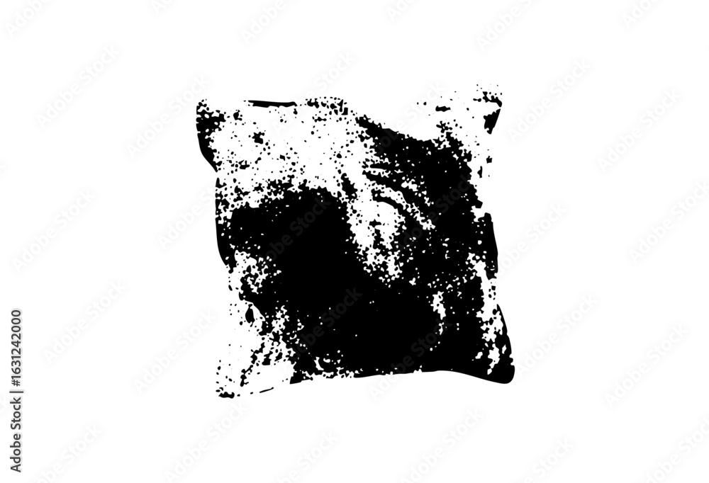 Fototapeta premium Vector Abstract black shape with rough edges resembles a distorted square.