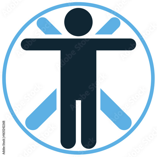 Anthropology icon vector for the study of humanity, cultures, and societies. Useful for illustrating social science, human history, and cultural research.