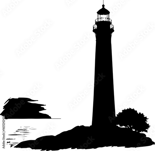 lighthouse silhouette vector illustration, lighthouse, tower, sky, sea, building, architecture, light, sunset, beacon, ocean, beach, landscape, landmark, water, travel, tall, house, coast, clouds, coa