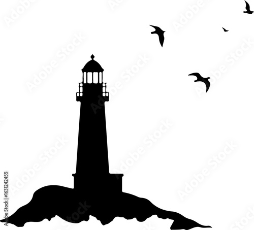 lighthouse silhouette vector illustration, lighthouse, tower, sky, sea, building, architecture, light, sunset, beacon, ocean, beach, landscape, landmark, water, travel, tall, house, coast, clouds, coa