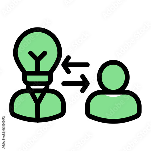 Educational Development Mentor Icon from Mentoring Collection (Glyph Color Lineal Style)
