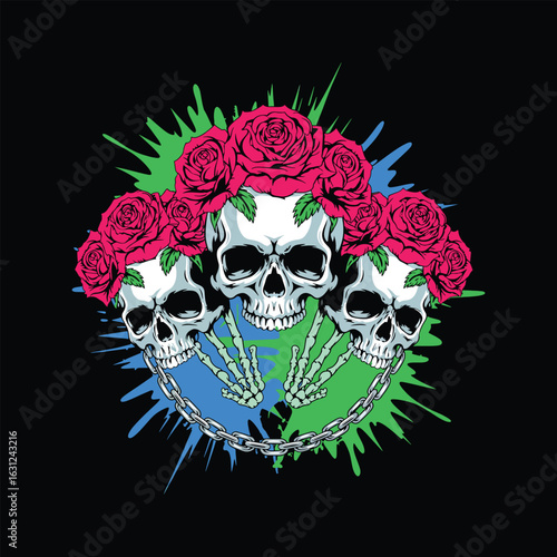 skull streetwear t shirt