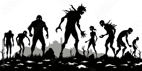 Silhouette illustrations of people dancing, jumping, and playing with a passionate sense of fun